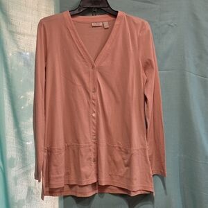 Logo by Lori Goldstein Small Cardigan Sweater Peach EUC